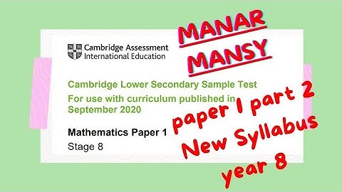 New Syllabus #0862 #Checkpoint  year 8 , 2023  Progression Test #math Paper 1- Part 2 #pastpapers
