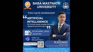 Day1 of Two-Day Workshop on Artificial Intelligence for Future Ready Academics& Research Environment