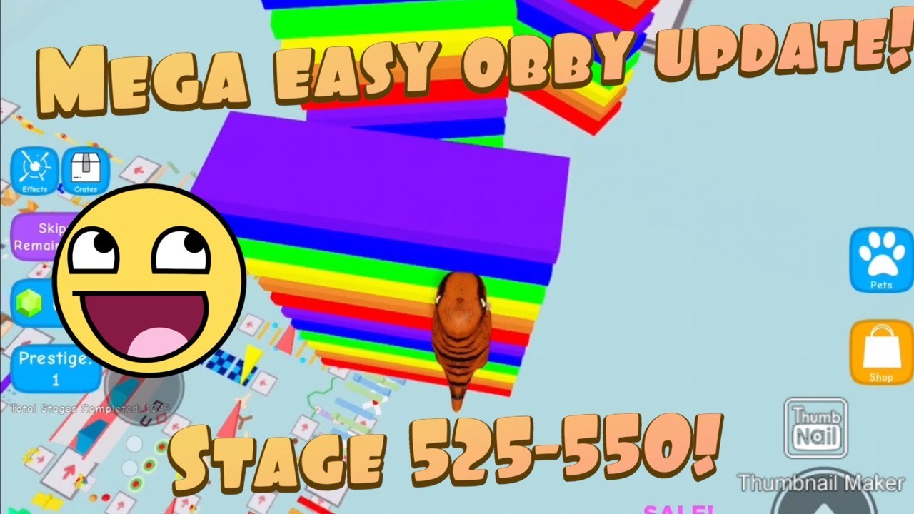 Roblox Mega Easy Obby Stage 525 550 Youtube - easiest obby ever roblox