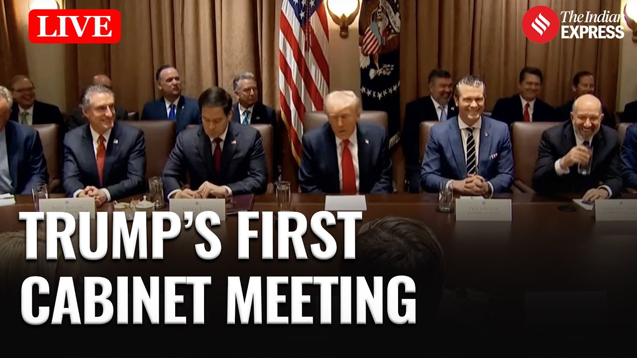 LIVE: US President Donald Trump Holds First Cabinet Meeting - YouTube