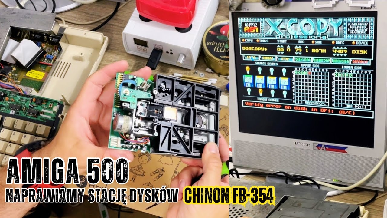Amiga 500 - naprawiamy stację CHINON FB-354 (FDD read/write errors 