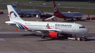 Gambia Bird Germania Airbus A319-112 D-Astb Taxing Takeoff Hamburg Airport Eddh