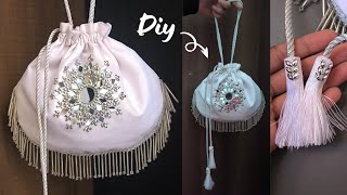 DIY Embellished Potli Bag\/Potli Bag\/How to Make Potli Bag at Home \/ Bridal Potli Purse