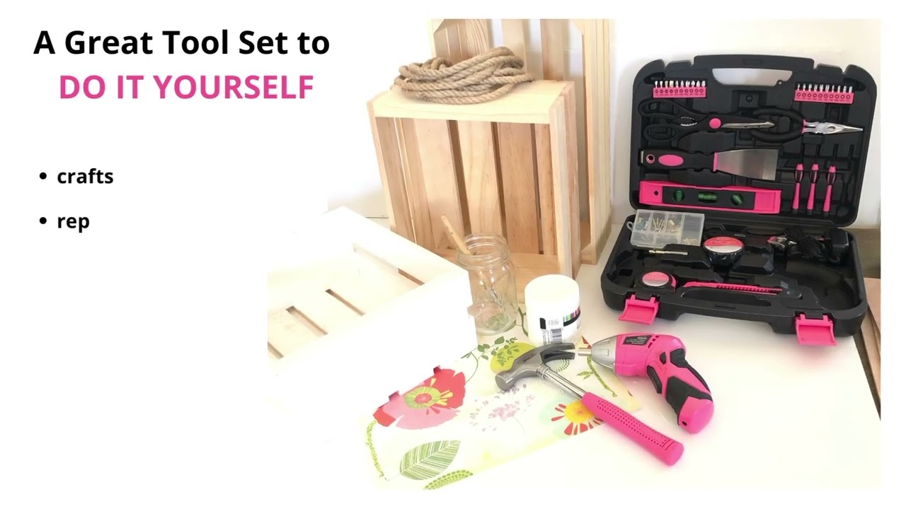 DT0773N1 135 Piece Household Tool Kit Pink with Pivoting Dual-Angle 3.6 V Lithium-Ion Cordless Screwdriver Limited Edition 2021 