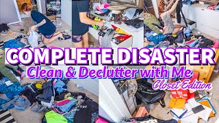 COMPLETE DISASTER DECLUTTER & CLEAN WITH ME | MESSY TO MINIMAL | EVERYDAY MOM LIFE CLEANING