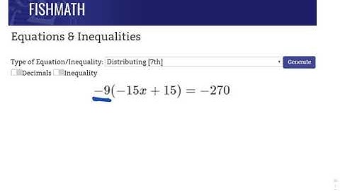 Solving Equations using the Distributive Property - FishMath.com