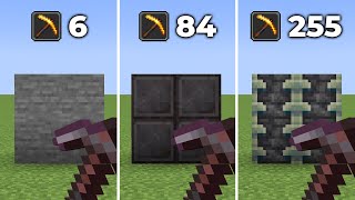 which haste lvl is needed to one-shot different blocks