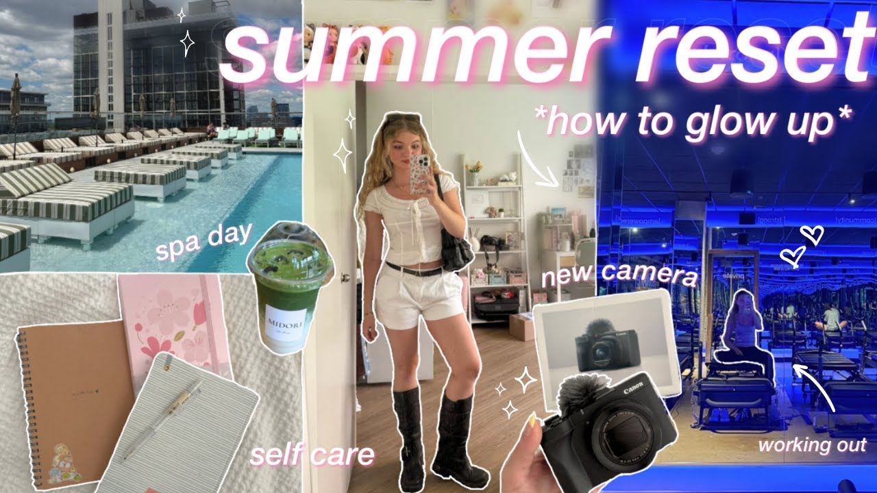 my summer GLOW UP ROUTINE! ⭐️ aesthetic spa day, fitness + morning routine, healthy habits, shopping