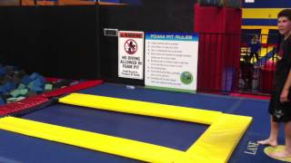 Backflip gainer into foam pit