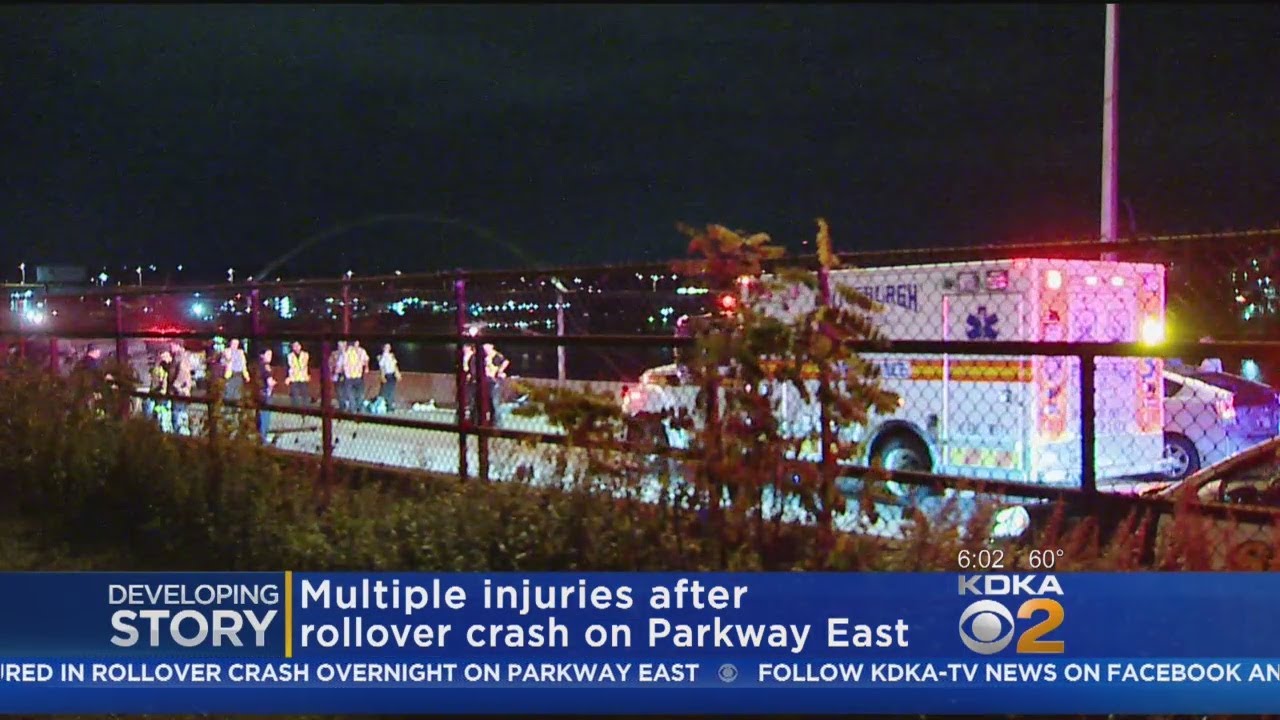 2 Injured In Parkway East Rollover Crash - YouTube