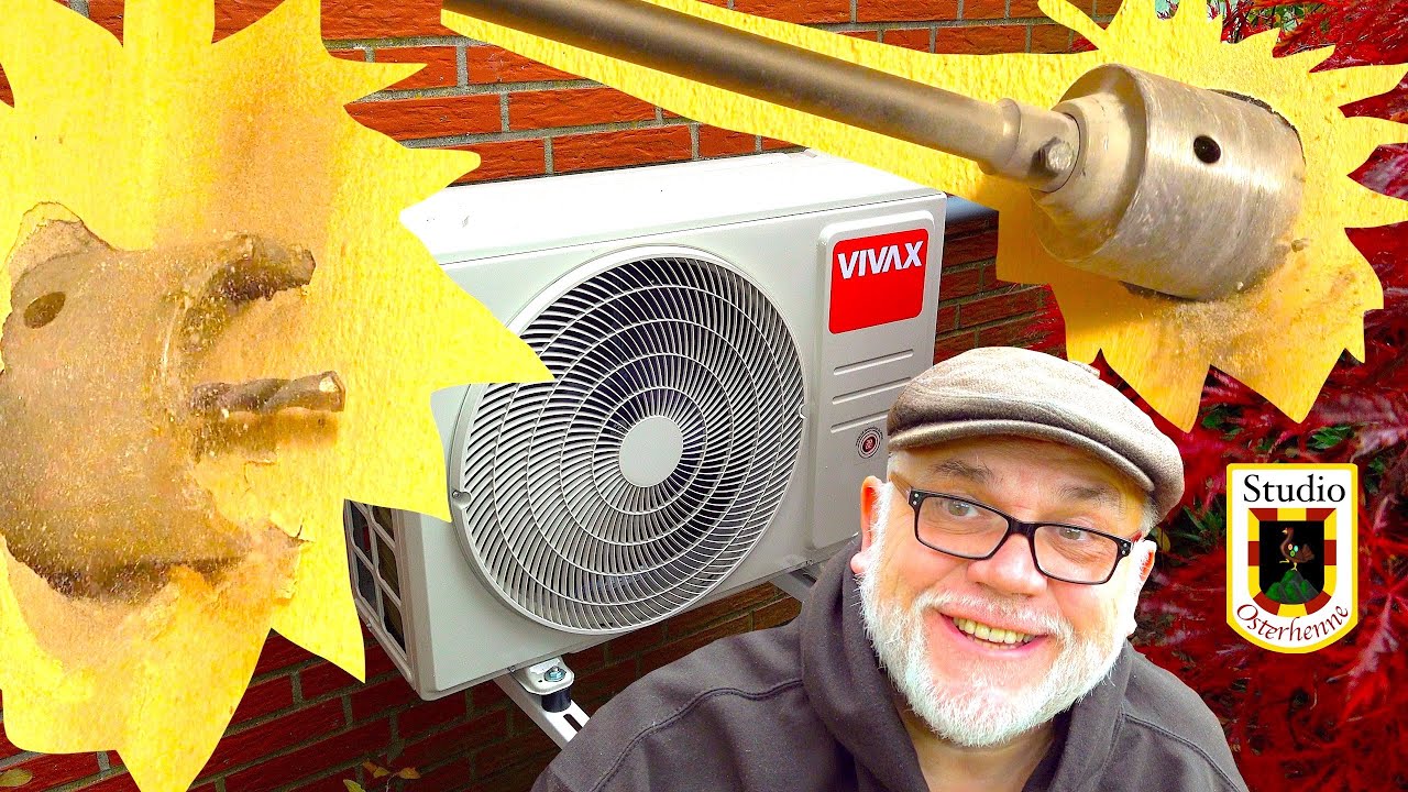 Klimaanlage Wärmepumpe Heizung Rohre verlegen Kernbohrung durch Wände Anschlussleitung durchführen