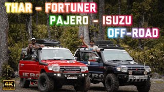 Pajero | Fortuner | Thar | Jeep | Izuzu | offroad video. pajero vs thar offroad. pajero review