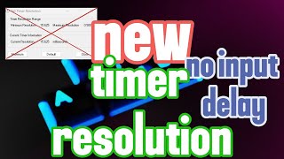 Понижение задержки и "инпут лага" timer resolution