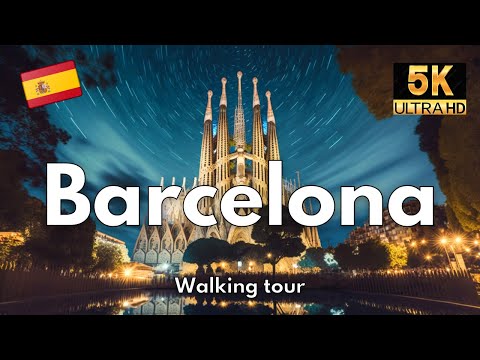 💃 BARCELONA! [5K] 🌟📢 Walking tour through Catalonia | Spain✅ | With subtitles! ✨
