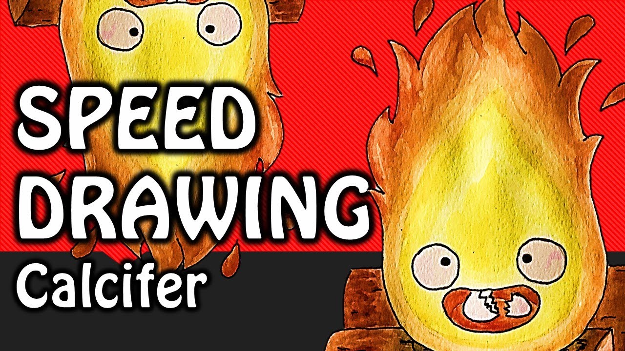 Calcifer SPEED DRAWING El Castillo Ambulante ACUARELA / WATERCOLOR ...