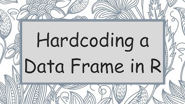 Hardcoding a Data Frame in R
