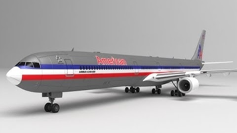 3D Model  Airbus A340 American  at 3DExport.com