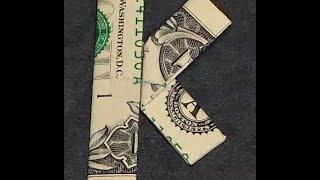 Fold Origami Dollar Bill Alphabet Letter K