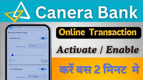 How to Activate online transactions in canara bank debit card l enable online payments in canara ATM