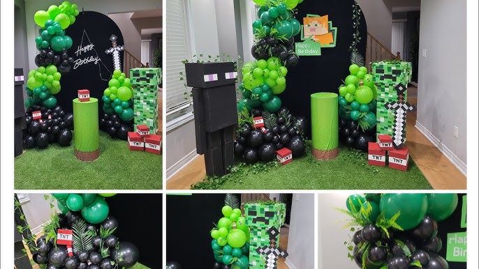 PARTY PREP WITH ME / MINECRAFT BIRTHDAY PARTY / DIY BALLOON