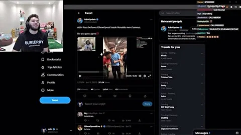 Adin Ross Says He Believes IShowSpeed Made Cristiano Ronaldo More Famous In The United States..