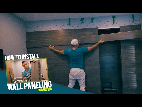 1-day-bedroom-makeover-under-$100.-how-to-install-wood-wall-paneling-&-accents-walls-from-home-depot