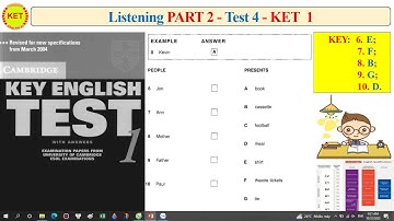 KET 1 Listening Part 2 Test 4 (Transcript + Key)