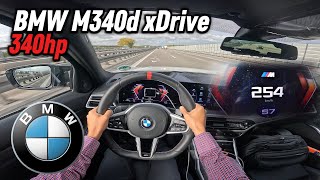 2025 BMW M340d (G21) Touring xDrive Steptronic (340 hp) | POV Autobahn Test Drive in Germany