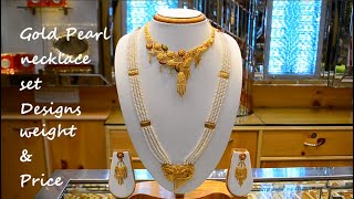gold pearl choker designs 
