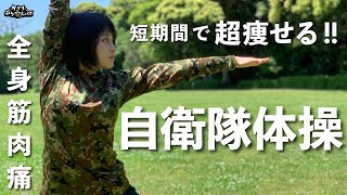 【自衛隊式】まじで全身筋肉痛!!自衛隊体操トレーニングやったら短期間で超痩せる。【ダイエット】Serious muscle pain!! Selfdefense exercises training