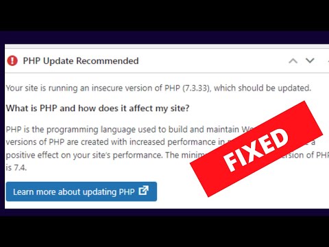How to solve PHP Update recommended Notice in WordPress