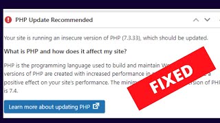 Famous How to solve PHP Update recommended Notice in WordPress Net Worth