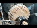 Woodturning  exploding  crosshatch lidded bowl