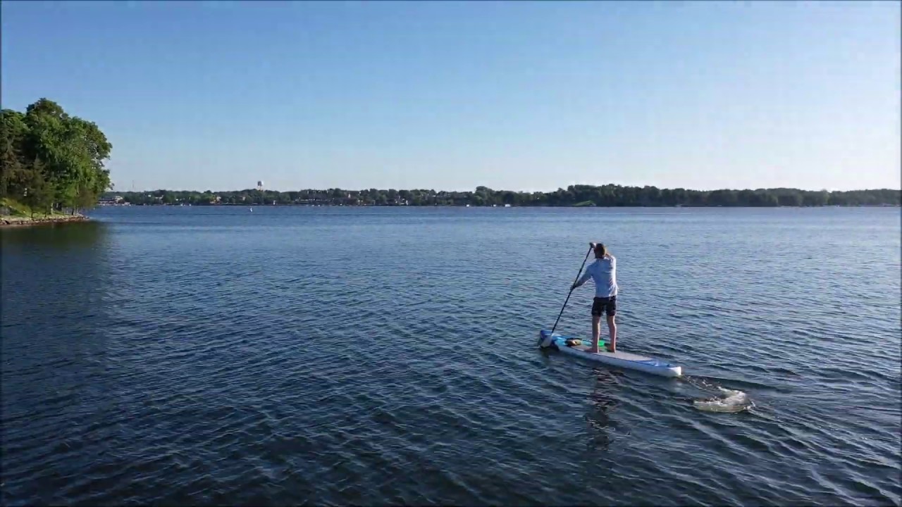 Paddleboarding on Lake by drone YouTube
