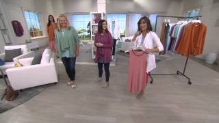 LOGO by Lori Goldstein Knit Cardigan with Crochet Trim on QVC