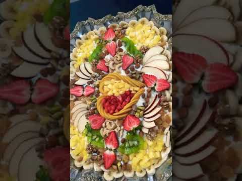    قشطة مزينة بالفواكه والمكسرات قشطه    مطبخي 2022