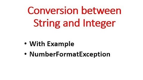 Conversion Between String And Integer - Hindi