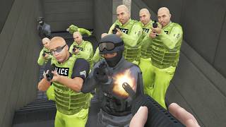 GTA 5 - Cops VS Michael - Slow Motion Euphoria Physics Showcase Cinematic Cam Compilation #4