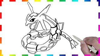 レックウザの描き方 ポケモンのイラスト簡単に書くコツ How To Draw Rayquaza From Pokemon Go Youtube