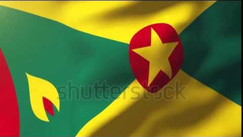 Grenada flag waving in the wind. Looping sun rises style. Animation loop Stock video by