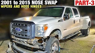 NOSE SWAP Part 3  2001 F350 7.3 To 2015 McNasty Superduty Conversion Front End Clip Swap F250