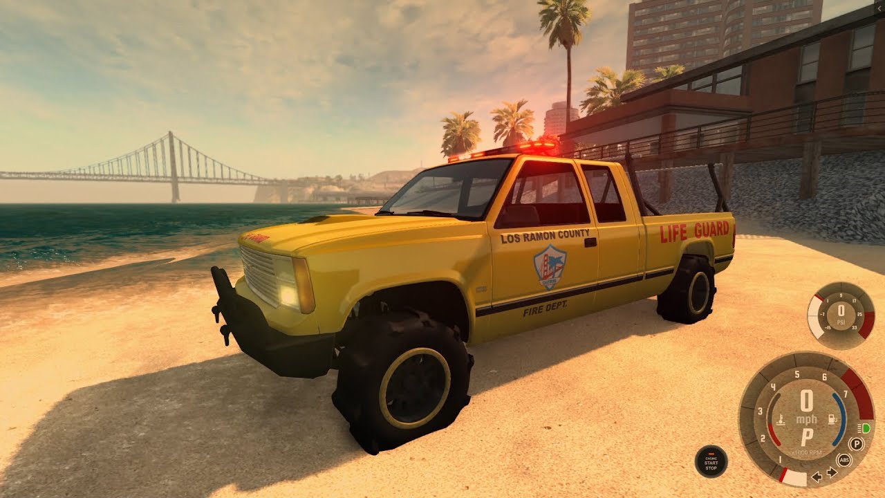 Lifeguard Truck Into Sand Dragster - BeamNG Builds