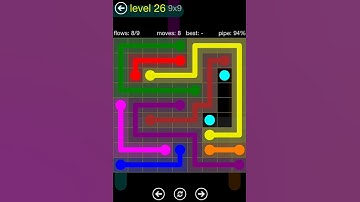 Flow Free 9X9 walkthrough level  26