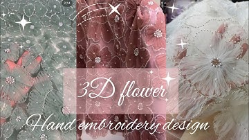 3D Net Flower Designing/Hand Embroidery with Net Fabric ✨/ flower embroidery tutorial #diy#trending