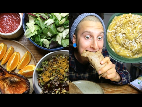 WHAT I EAT IN A DAY VLOG🌯//Vegan Burritos🍌Low Fat Mango Nice Cream🍦Quinoa Bowl