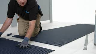 How To Install Floorline Non Slip Matting - The matting can be laid loosely over flooring, including uneven surfaces, as it is flexible enough to contour. If needed, cut it with a sharp utility knife to fit.

Certified Slip Resistance

Shop Floorline Non Slip Floor Matting 
https://www.greatmats.com/industrial-matting-rolls/floorline-economical-industrial-matting-3x33ft.php

Call Us 877-822-6622 or visit Greatmats.com for all your specialty flooring needs!

#flooring #nonslip  #waterproofflooring #matting