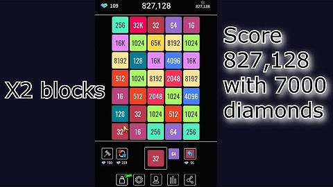 x2 blocks game real strategy - diamonds and score - Merge Numbers 2048 Block Puzzle