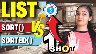 sort() vs sorted() | Master Class 12 CS List Methods in Just 5 Minutes #class12cs #csclass12 #cbse