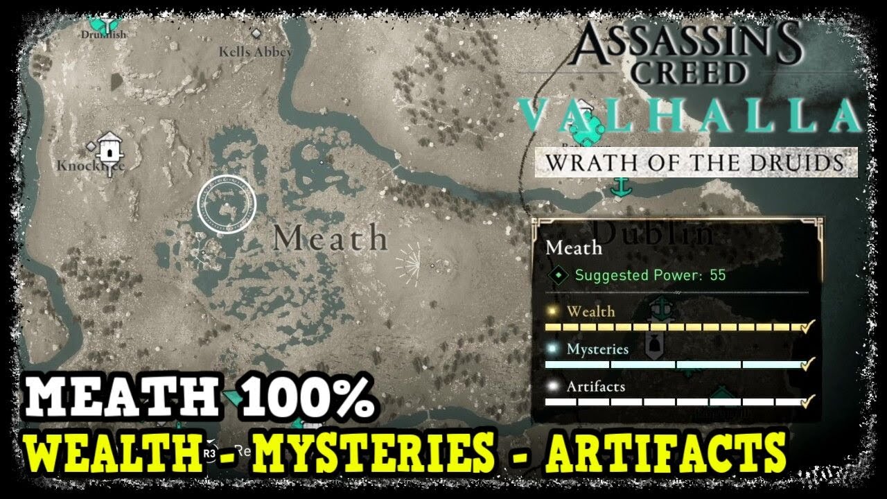 Assassin's Creed Valhalla - DLC1 All 9 TREASURE MAPS in Ireland
