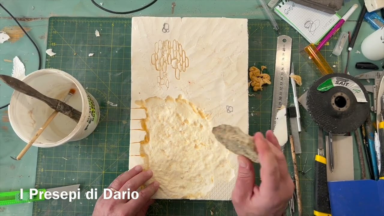 Nuova tecnica per incidere un muro del presepe.